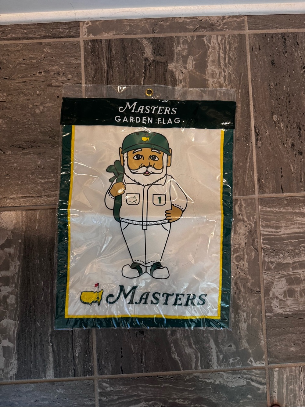 Masters White & Green Gnome Garden Flag Brand New